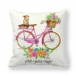 清新风格自行车和鲜花加密桃皮绒抱枕套SMT等跨境平台货源T016